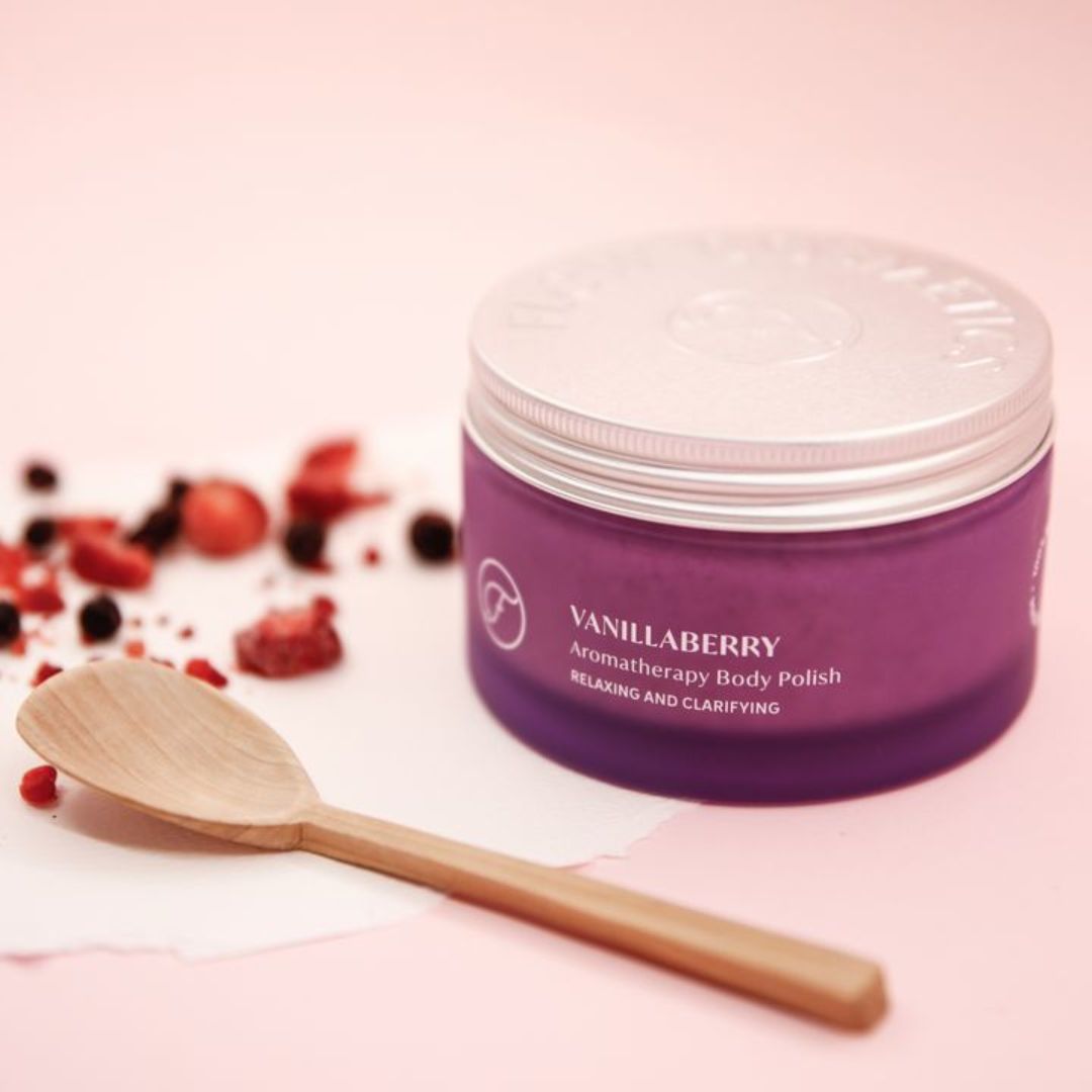 Flow Cosmetics – VanillaBerry Body Polish | Natuurlijke Scrub voor Stralende Huid