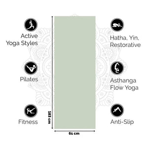 Love Yoga Mat Anti-slip - Sage | Comfortabel & Duurzaam voor Yoga & Wellness