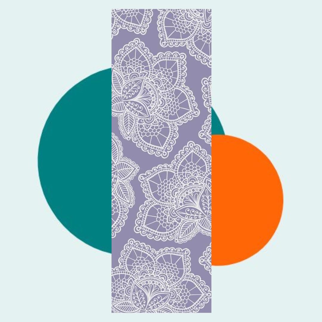 Extra Dikke Yogamat - Lavendel met Lotus Print - Antislip 6mm