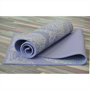 Extra Dikke Yogamat - Lavendel met Lotus Print - Antislip 6mm