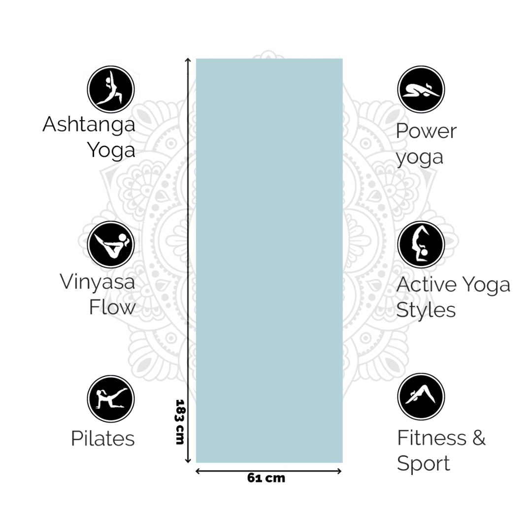 Premium Yogamat Divine Aqua - Lichtblauw 6mm | Beste Keuze voor Yoga & Wellness