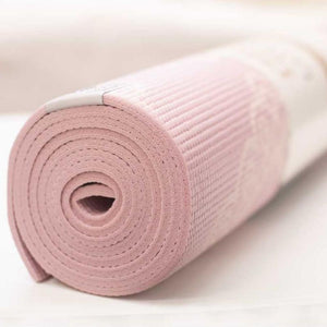 Extra Dikke Yogamat - Pink met Lotus Print - Antislip 6mm