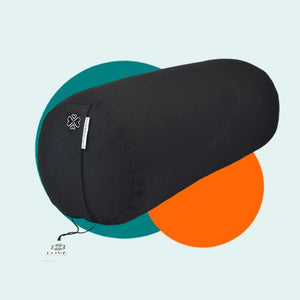 Ronde Yoga Bolster | Zwart Katoen | 61cm | Ondersteuning & Comfort