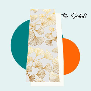 Tweezijdige Yogahanddoek - Golden Flowers | Antislip & Sneldrogend