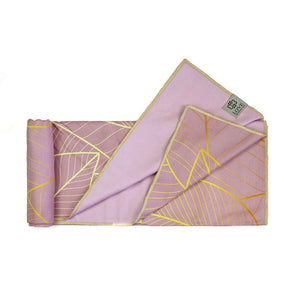 Tweezijdige Yogahanddoek - Pink Leaves | Antislip & Sneldrogend