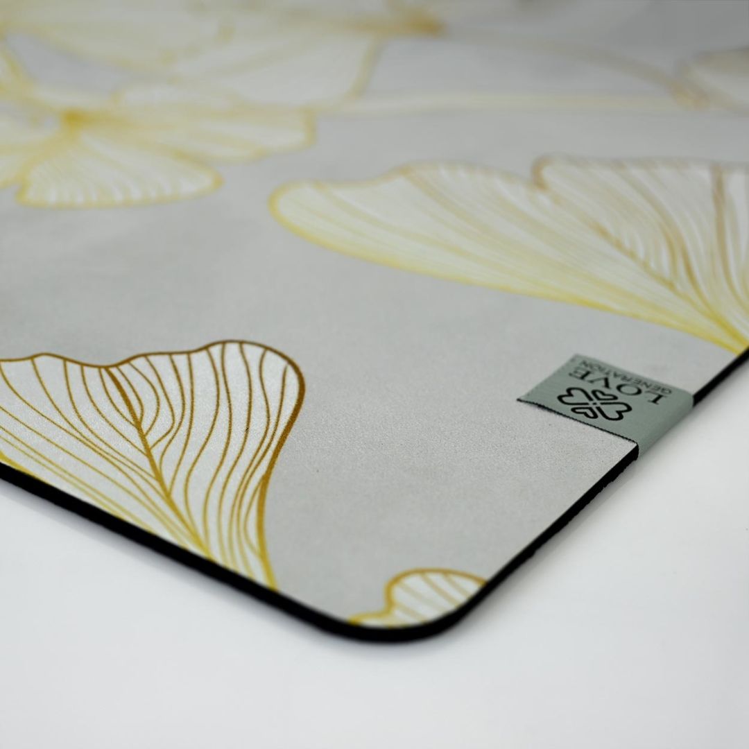 Golden Flowers Yogamat | Natuurlijk Rubber | Met Draagriem - Beste Keuze voor Yoga