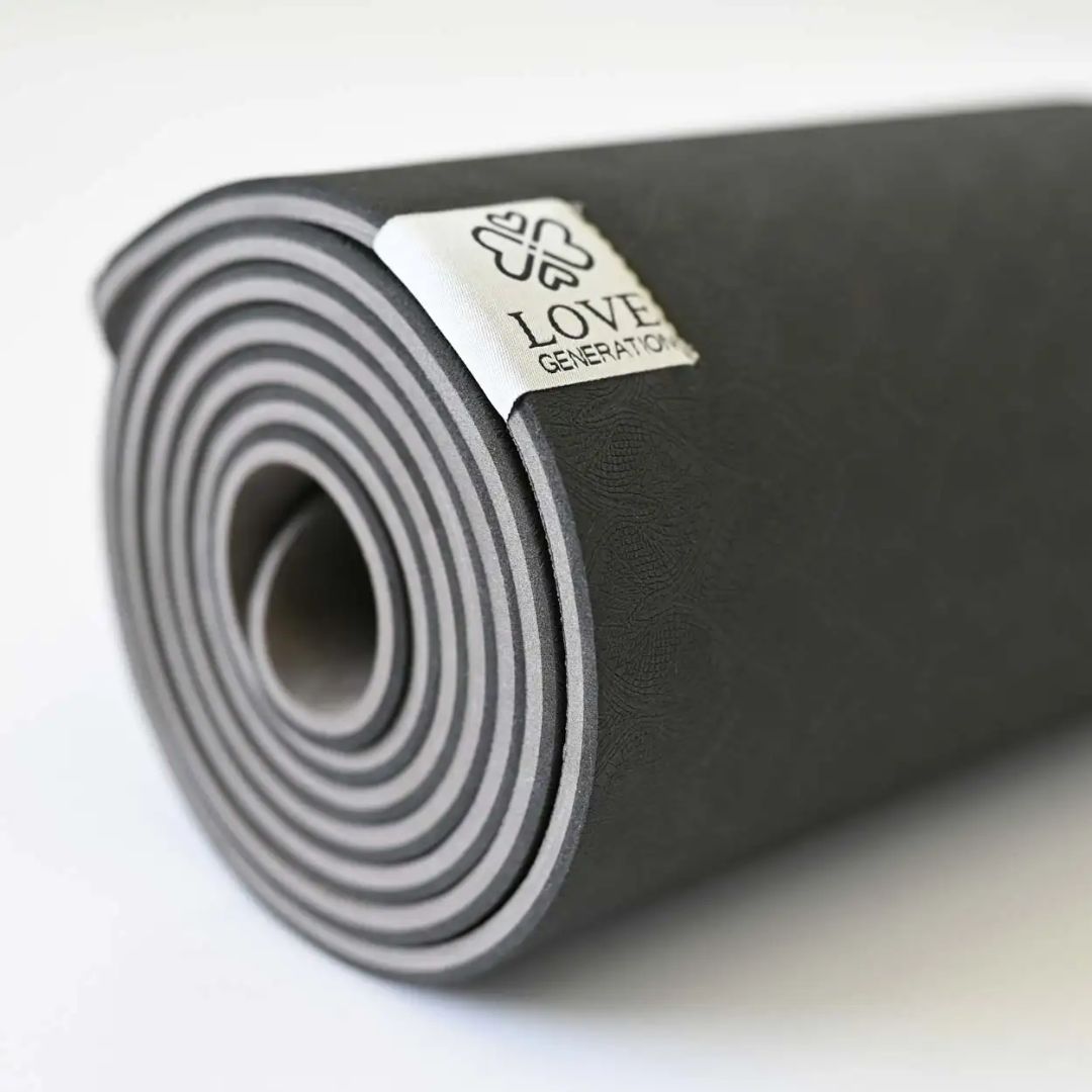 Eco Yogamat | 6mm TPE Zwart | Milieuvriendelijk & Antislip voor Yoga