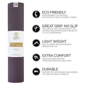 Eco Yogamat | 6mm TPE  Passionate Purple | Milieuvriendelijk & Antislip voor Yoga