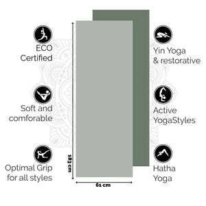 Eco Yogamat | 6mm TPE  Serene Sage | Milieuvriendelijk & Antislip voor Yoga