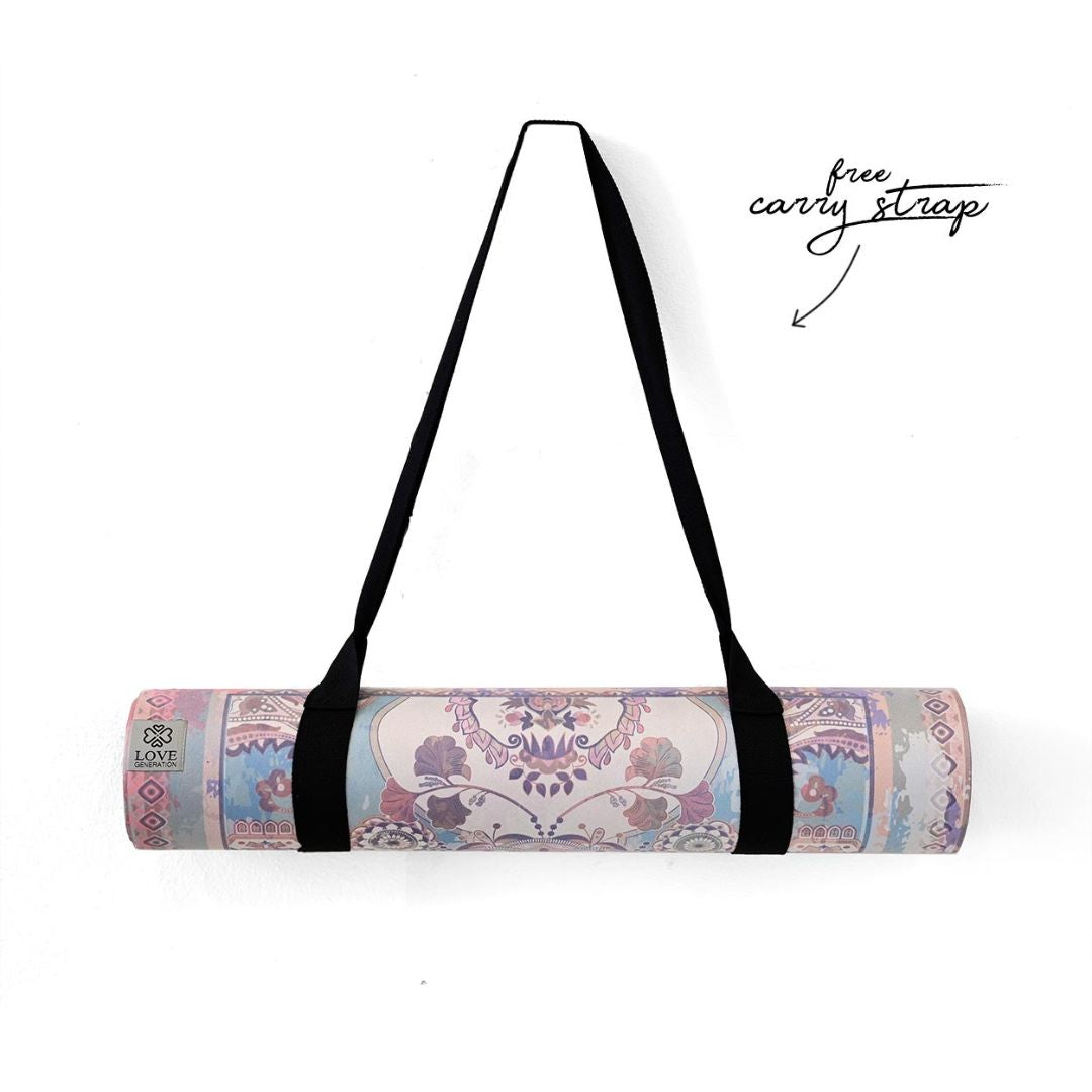 Flying Carpet Yogamat Natuurrubber met Draagriem - Perfecte Grip & Flexibiliteit voor Jouw Yoga