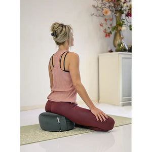 Zacht Fluwelen Meditatiekussen | Boheems Blauw | Luxe & Comfort | ⌀30cm - 15cm