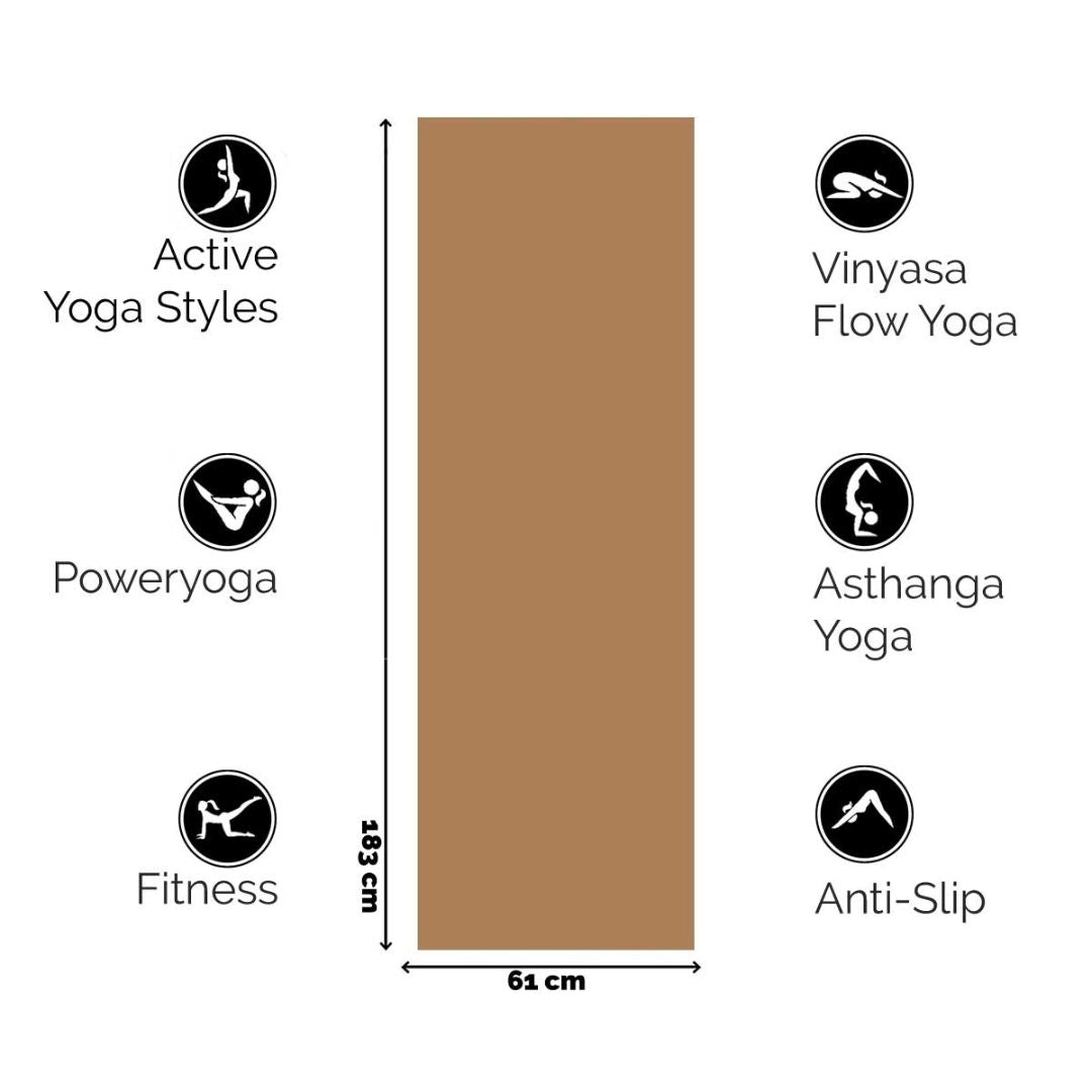 Eco Yogamat - Kurk & Natuurlijk Rubber - 4mm | Milieuvriendelijk & Antislip