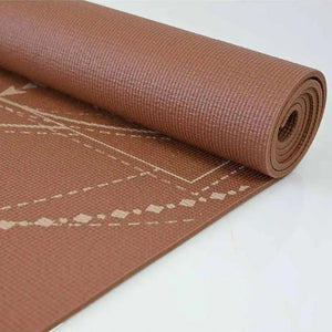 Sacred Yogamat Aarde met Beige Print - Extra Dikke 6mm | Ultiem Comfort & Grip