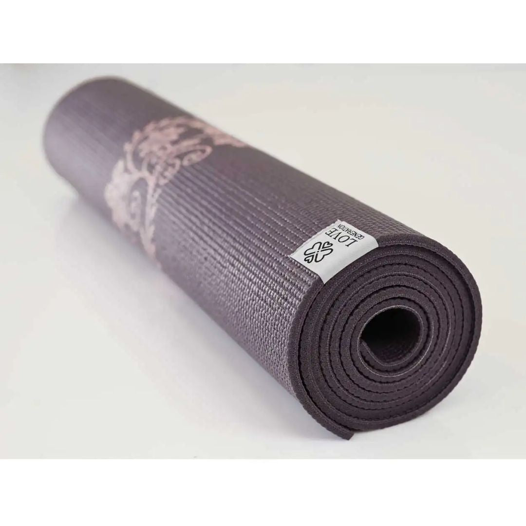 Floral Flow Yogamat Paars met Roze Print - Extra Dik 6mm | Beste Keuze voor Comfort & Grip