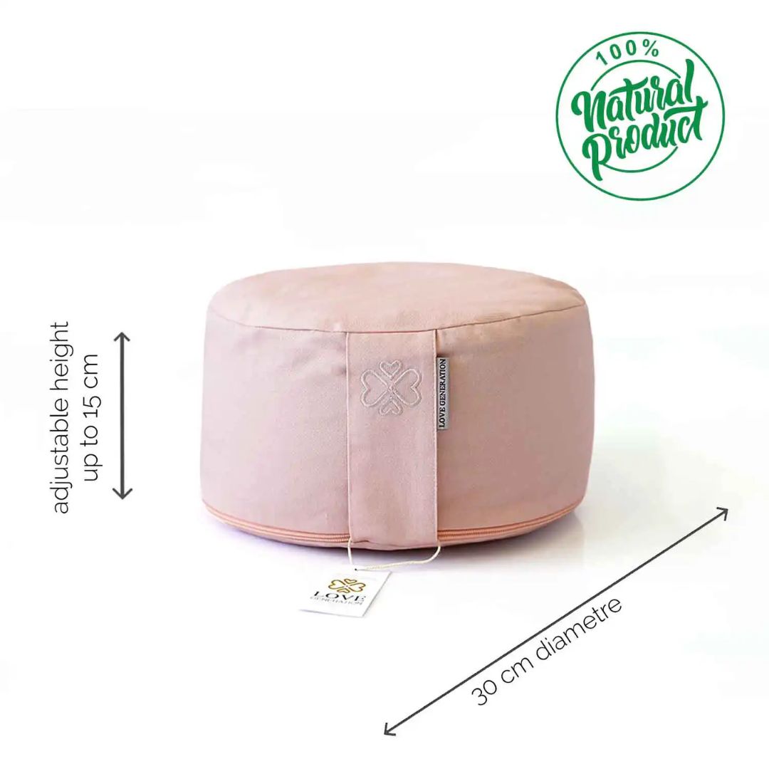 Rond Meditatiekussen | Pastel Roze | Comfort & Ondersteuning | ⌀30cm - 15cm