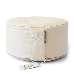 Rond Meditatiekussen | Wit Katoen | Comfort & Ondersteuning | ⌀30cm - 15cm