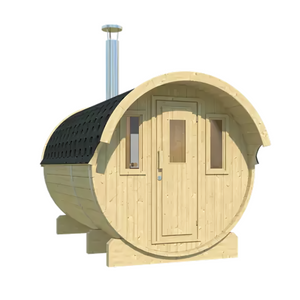 Interflex barrelsauna | 2 tot 4 Persoons | 205 x 330 cm | Vurenhout