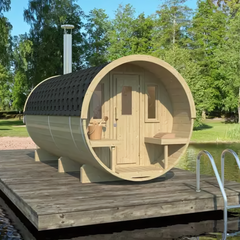 Barrelsauna 205 x 400 cm Whitewood - Ruime Luxe voor Jouw Tuin!