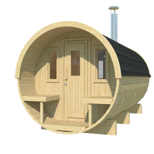 Barrelsauna 205 x 400 cm Whitewood - Ruime Luxe voor Jouw Tuin!