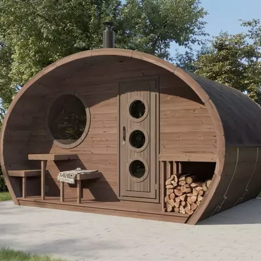 Barrelsauna Ovaal 3.0 | Houtgestookt | 4M x 3M | Voor verhoogde immuniteit