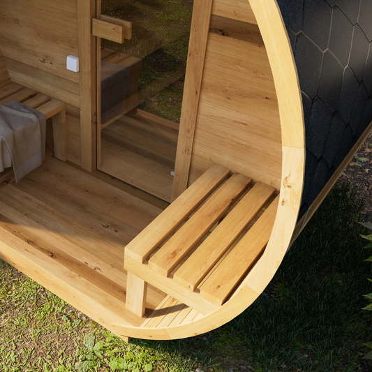 Barrel Sauna | Maat XS | Hout gestookt | 2 Persoons | Met Harvia M3 houtkachel