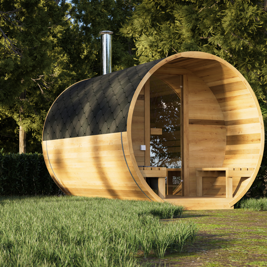 Barrel Sauna | Maat XS | Hout gestookt | 2 Persoons | Met Harvia M3 houtkachel