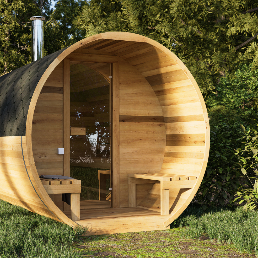 Barrel Sauna | Maat XS | Hout gestookt | 2 Persoons | Met Harvia M3 houtkachel