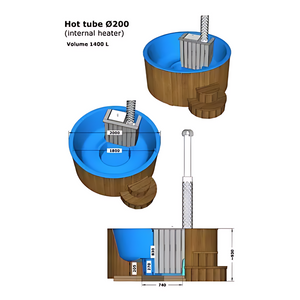 HOTTUB Fiberglass Ø200 (interne kachel)