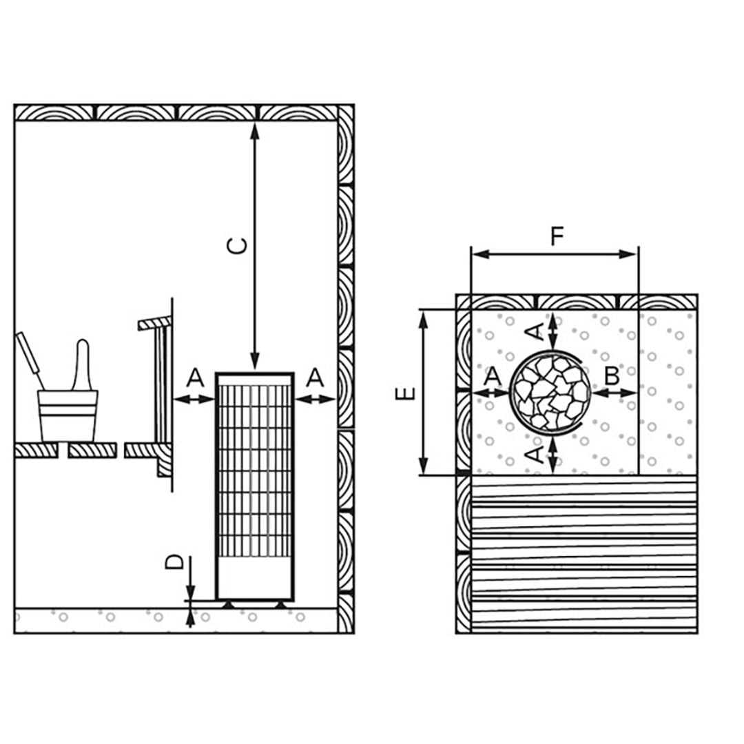 HARVIA Cilindro PC90 - Elektrische Saunakachel 9,0 kW met Ingebouwde Bediening, Staal