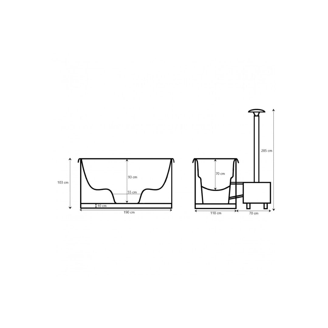 Ofuro | Hout gestookte Hot Tub | 2 Persoons