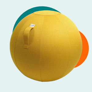 Vluv LEIV Zitbal 65 cm Mustard - Ergonomisch en Stijlvol