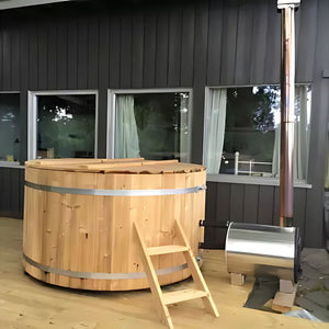 Interflex Hottub | Vurenhout  | 5-6 persoons | 2M | Met externe kachel