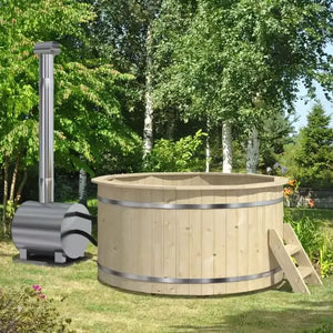 Interflex Hottub | Vurenhout  | 5-6 persoons | 2M | Met externe kachel